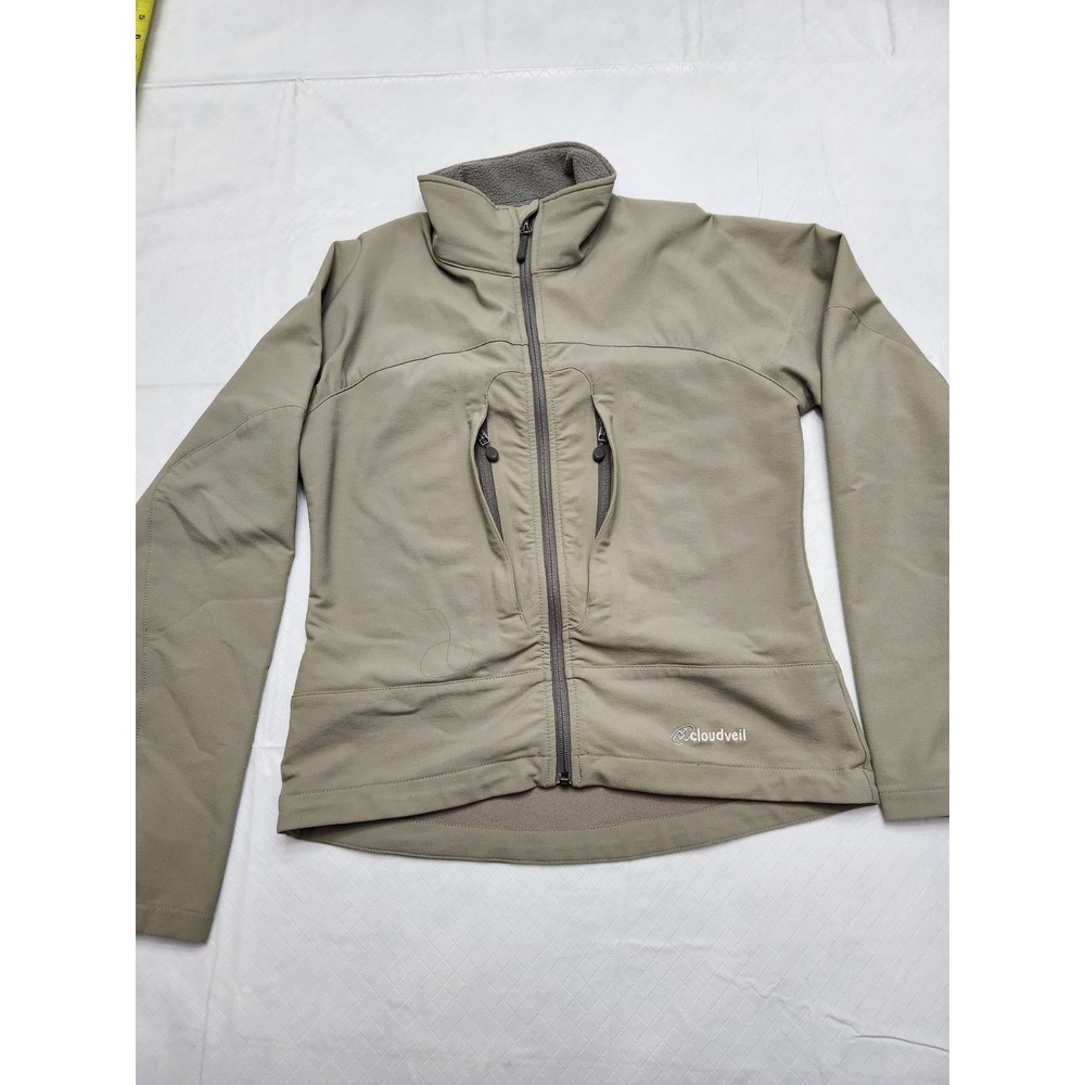 Cloudveil Softshell Jacket Womens‎ Small Green Full Zip Gorp Hiking Outdoor